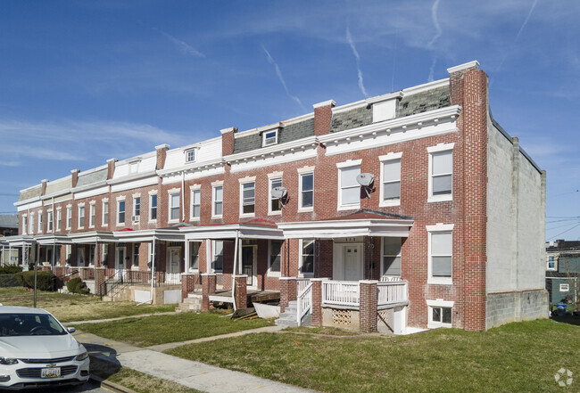 Row homes are the most common home style in the Allendale neighborhood.