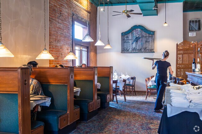 Diners at The Black Crow tuck into eclectic Mediterranean-influenced dishes in a casually elegant setting in downtown Beatrice.