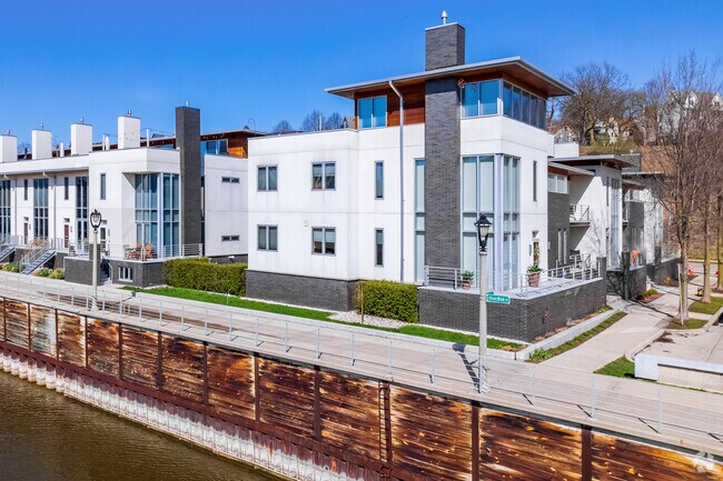 Riverwest in Milwaukee, WI has a section of newly developed riverfront condos.