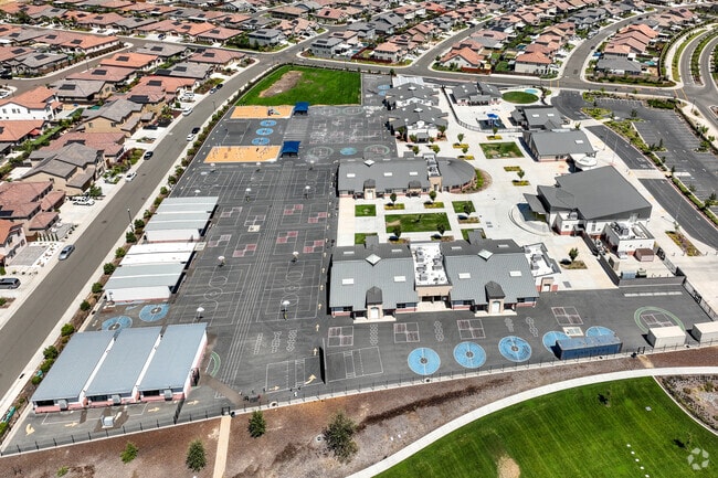 The Orchard Ranch Elementary School features an expansive blacktop game space in Lincoln, CA.