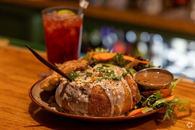 Indulge in New England Clam Chowder in a bread bowl from The Perch at Pine Mountain Club.