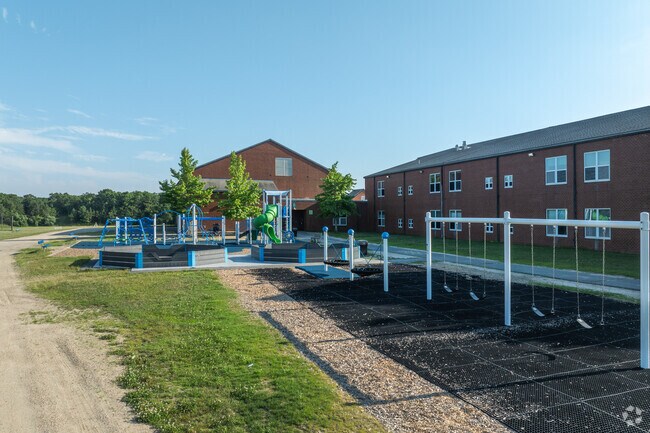 Oak Ridge School students can burn off some extra energy on the playground.