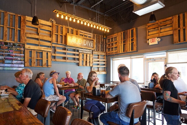 Find your new favorite taco joint just west of Hidden Oaks, enjoy lunch at Taco Dive.