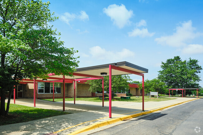 The back entrance to Forsyth Middle School is the main pick-up point for students.