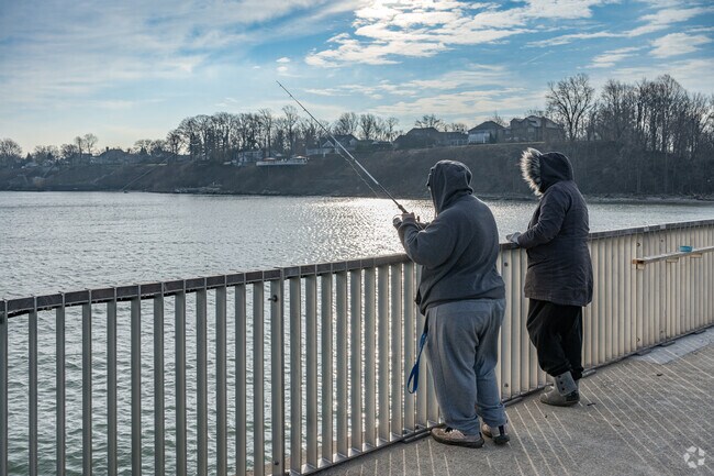 Many Rocky River locals fish for perch and bass at Bradstreet's Landing's fishing pier.