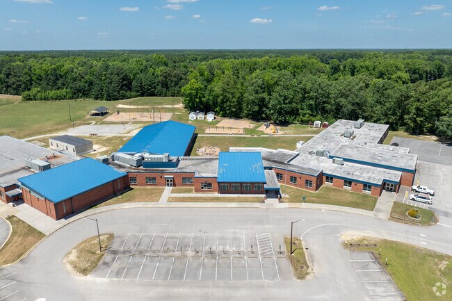 An aerial view of the campus of South Elementary School.