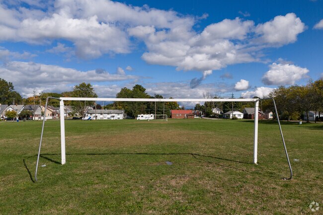 Baker Field in Marvintown features a soccer field right between homes.