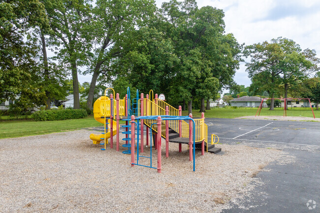 Binns Elementary School features a playground for children.