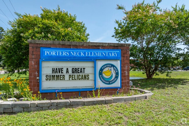 Porters Neck Elementary School is nestled in a vibrant neighborhood, surrounded by parks, family-friendly amenities, and coastal beauty.
