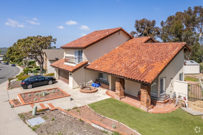 Red Tiled Roof House in Cul-De-Sac in Tierrasanta Neighborhood