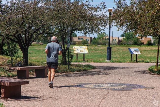 Runners enjoy the nice path around Frenchy's Park.