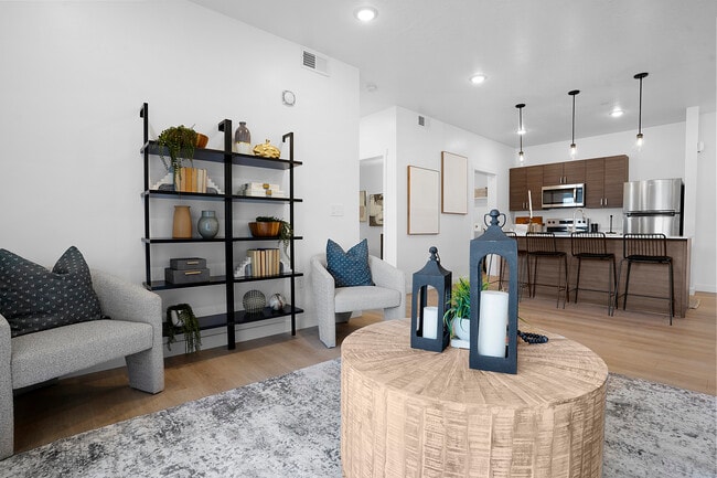 Living Room with High Ceilings
