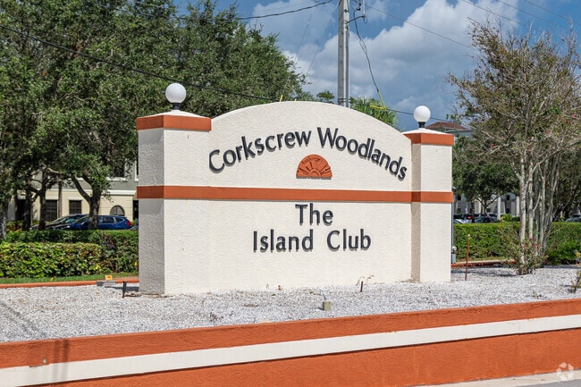 Corkscrew Woodlands welcomes residents with a large sign on Corkscrew Road.