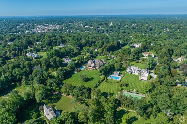 Larger estates in New Canaan sit on several acres of land.