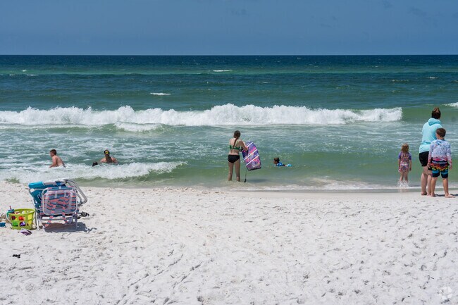 The white sandy beaches of Watersound attract people all over the world.