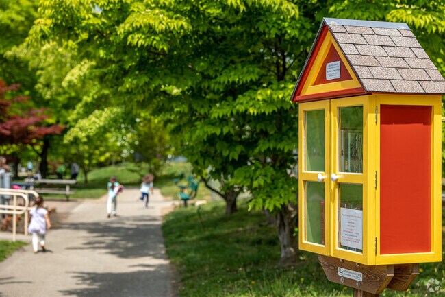 Trade a book at the free little library in Broomall at Veterans Memorial Park.