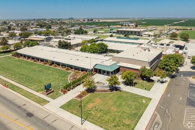 Riverdale High School is surrounded by the farmland of the San Joaquin Valley.