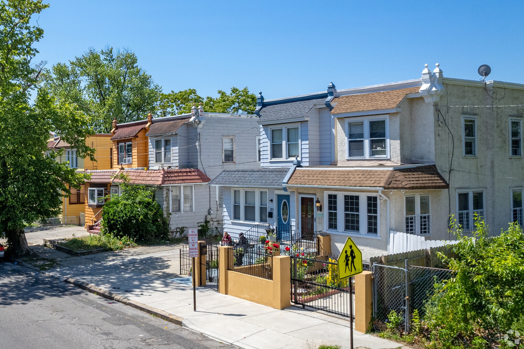 Colorful styles of houses in the Rosedale neighborhood.