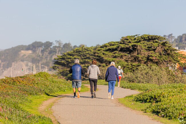 Stroll or jog along the Lower Great Highway Trail, a flat path with scenic ocean views.