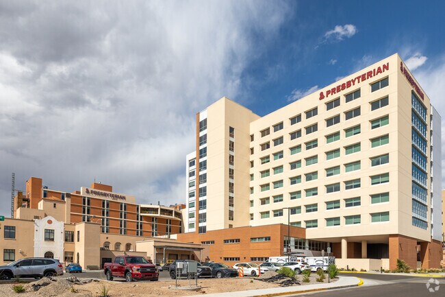 Presbyterian Hospital
rises along Silver Hill’s northern edge as a major medical hub.