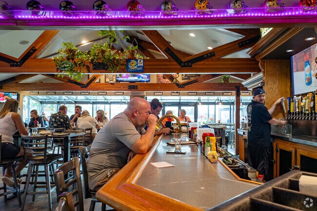 Good company and cold drinks at Paradise Falls.
