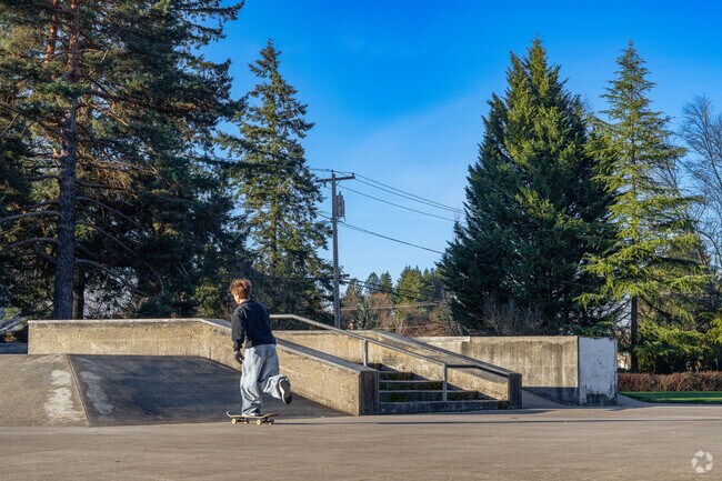 Athletes enjoy the many sports facilities at Lincoln Park, namely its large skatepark and dirt bike course.