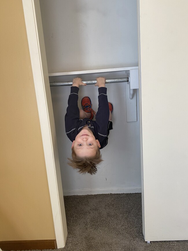 Extra strength closet bars, child not included