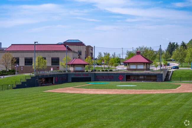 Moon Area Middle School has a beautiful baseball diamond just to the left of the front entrance.