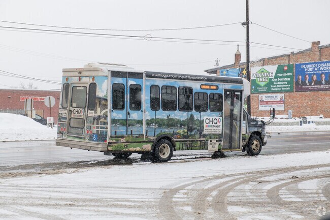 Busses run up to Ellery assisting residents to commute into downtown Jamestown.
