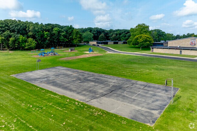 A range of student athletics facilities can be found behind Hunt Elementary.