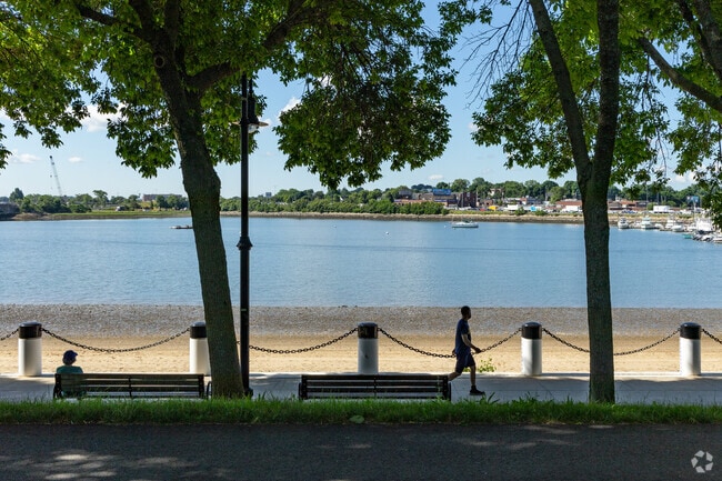 Savin Hill Beach offers calm waters and city views.