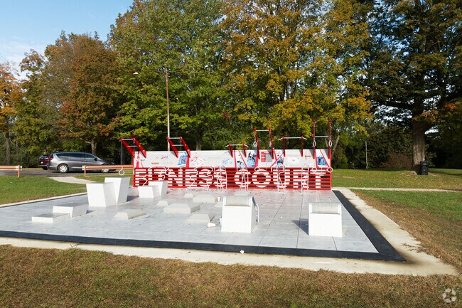 The fitness courts at Watervliet's parks are a great way to work out.