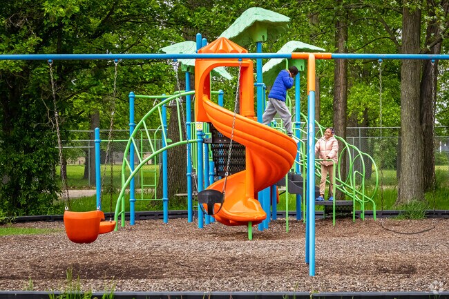 Slides and swings can keep kids occupied for hours at Cook Park.