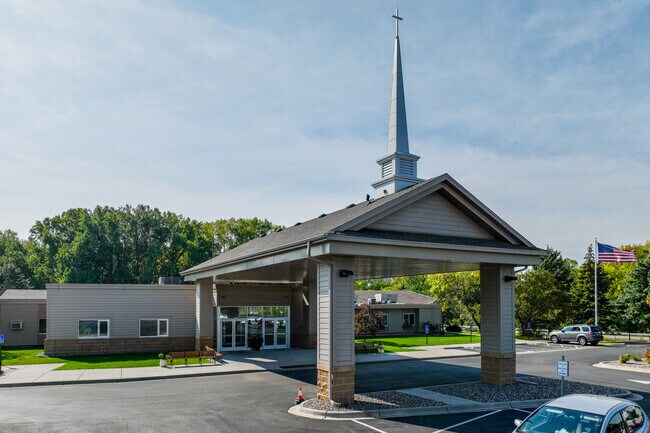 The entrance and drop off for kids at Woodcrest Baptist.