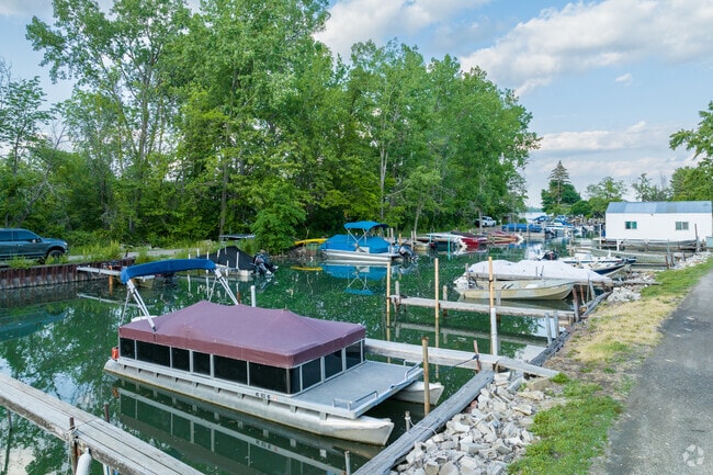 Boats on the Detroit River in Grosse Isle are ready for adventure.