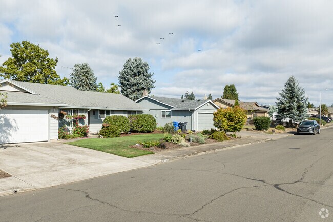 A View of a Row of Ranch Style Homes in North Lancaster Neighborhood in Salem.