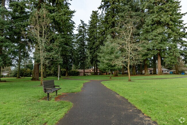 A paved path is popular for dog walkers at Diamond Park in Parkside.