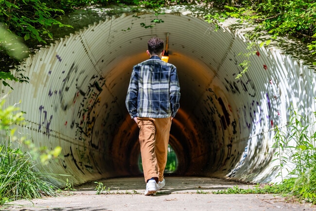 The tunnel at Muddy Branch Greenway Trail is a popular landmark in North Potomac.