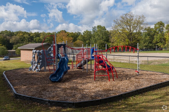 One of several colorful playgrounds at the All Saints Academy upper campus.