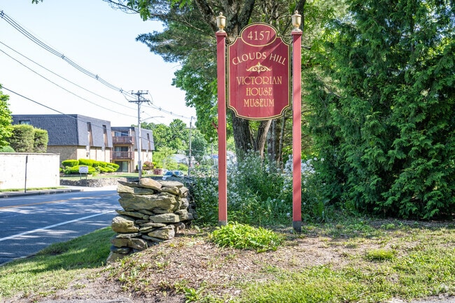 The Clouds Hill Victorian House Museum sign is located in Warwick, RI.