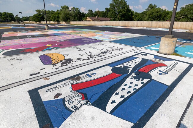 Senior Parking lot at Jenks High school outside of the Ridge Pointe neighborhood.