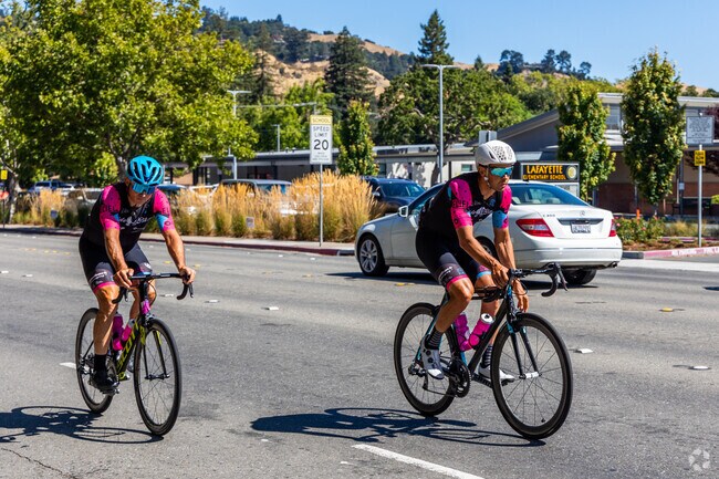 Cyclist can take advantage of Lafayette  paved bike path.