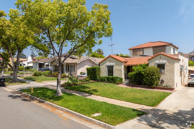 Find Spanish style homes next to quant cottages in Emery Park.