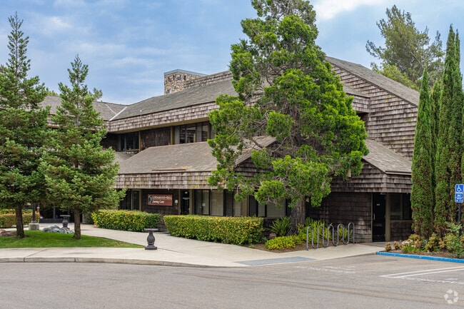 There are several mature trees to provide shade for Lindamood Bell Academy students.