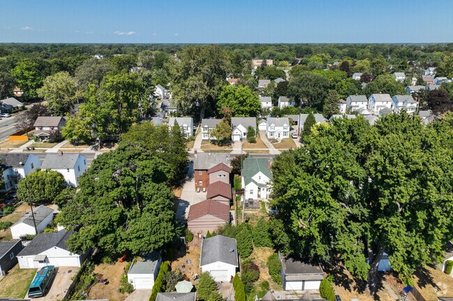 DeVeaux is a residential community with older homes and mature trees.