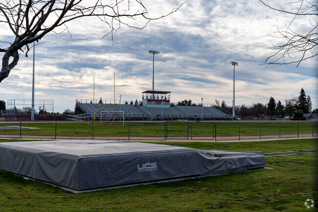 The football and track field are on the Northwest side of North High Schools grounds.