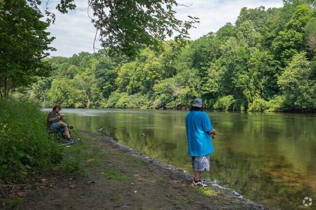 Enjoy fishing, biking and walking in Keller Park on the St. Joseph River in South Bend, IN.