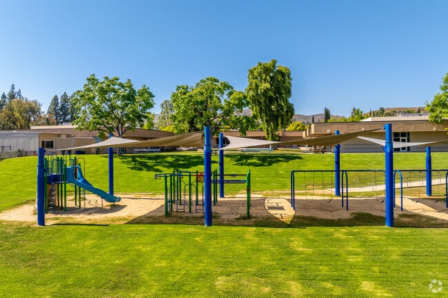 The playground at Brookside Elementary School is covered.