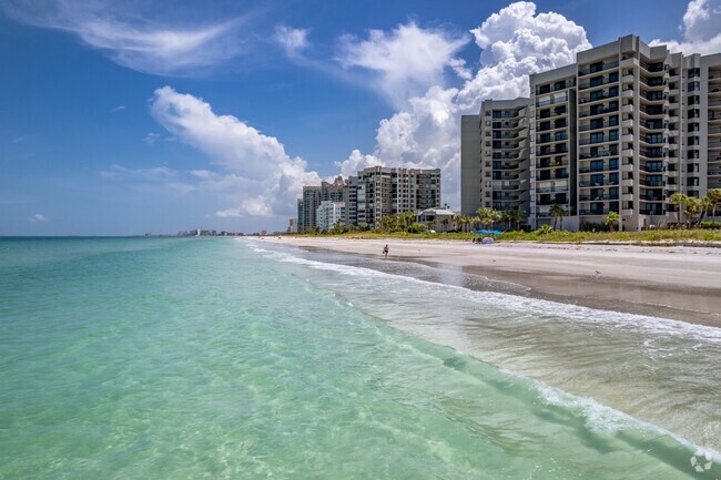 When living in Sand Key neighborhood you can enjoy long walks on the crystal blue beach side.