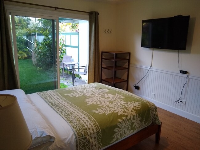 Bedroom overlooks private yard